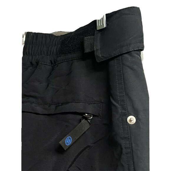Slalom Black Cargo Ski Snow Pants Small Insulated Waterproof Zip Pockets 32x30 - Picture 8 of 14
